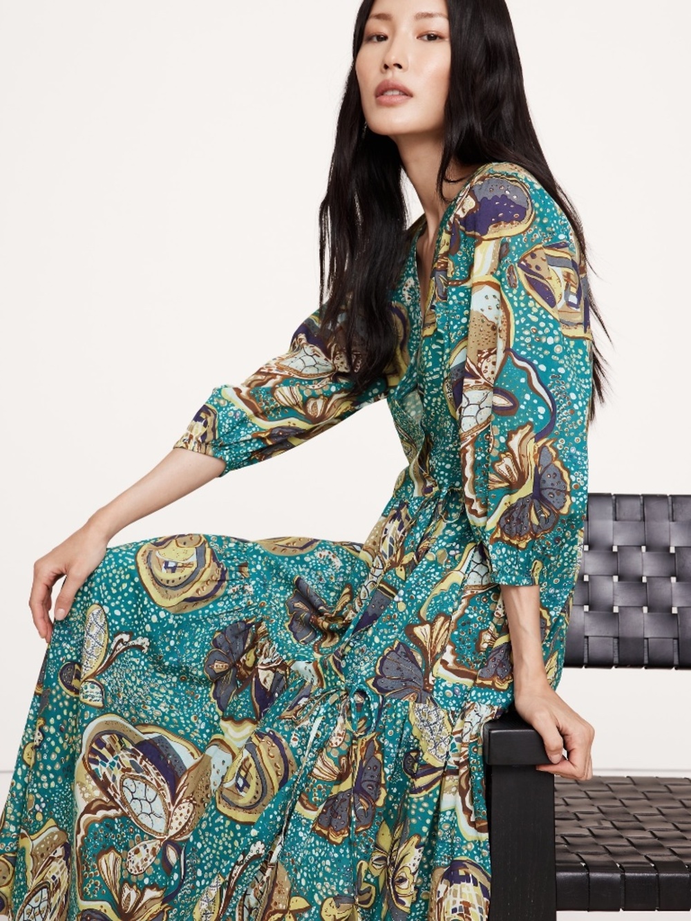 Banana Republic Cotton Wrap Maxi Dress